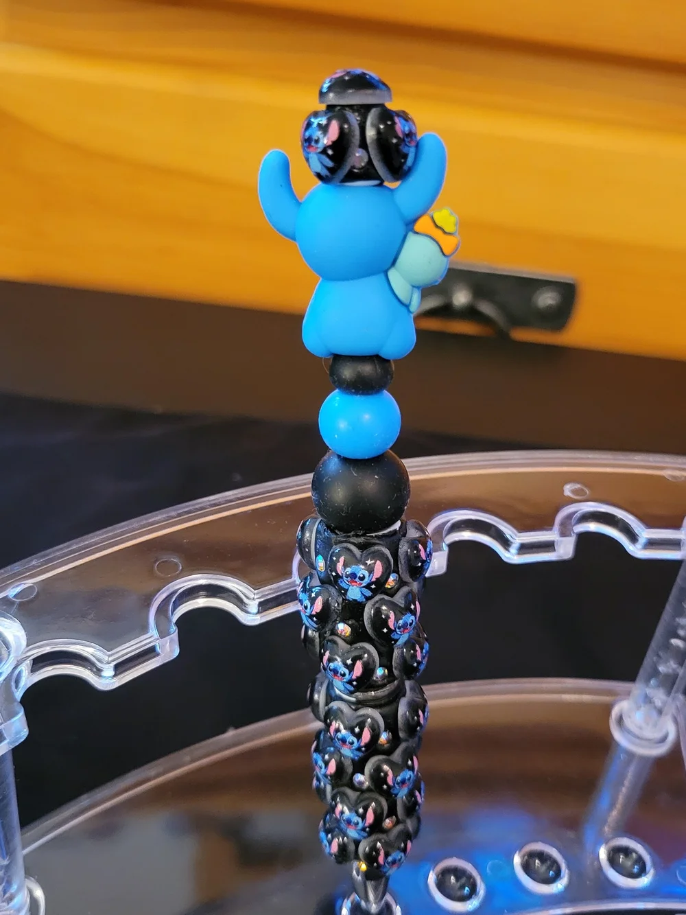 Blue Stitch Character Beaded Pen